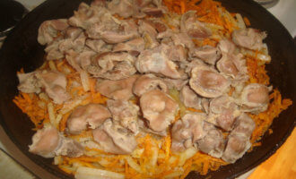 Куриные желудки рецепт приготовления в сковороде