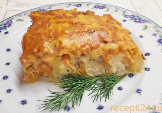 Картофель, морковь, лук и горбуша в духовке Картофель, морковь, лук и горбуша в духовке